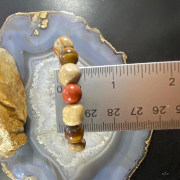 Carolyn Pollack Sterling Multi Gemstone Earth Tones Stretch Bracelet For Women - Picture 10 of 10